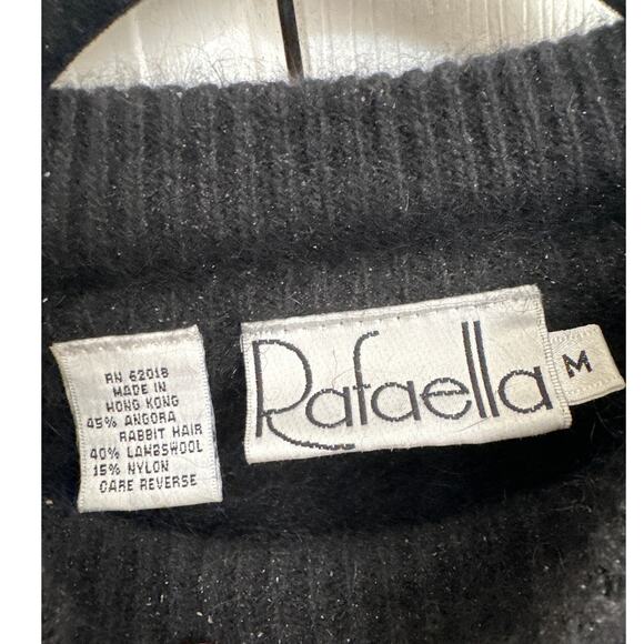 Vintage Angora Lambs Wool Geometric 80s Sweater Rafella Medium - Picture 3 of 6